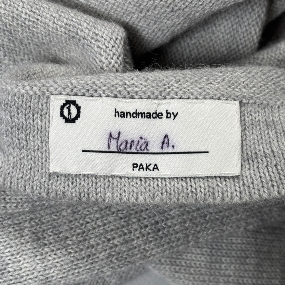 PAKA Crewneck Sweater Mens XL Grey Royal Alpaca Handmade  Raglan Long Sleeve - Picture 8 of 11